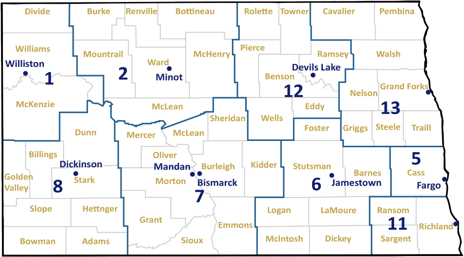 Area 52 Districts Map